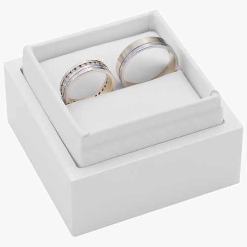 Obrączki ślubne: dwukolorowe złoto, płaskie, 5,8 mm